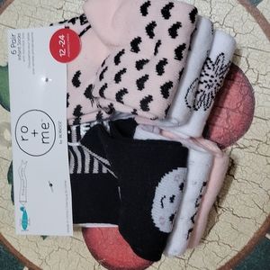 6 pairs of socks by ro+me.12/24 months. Baby girl New